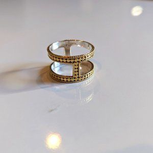 Anna Beck Double Bar Gold Plated Dotted Ring